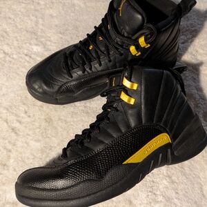 Jordan Black and Gold Sneakers with Quilted Design